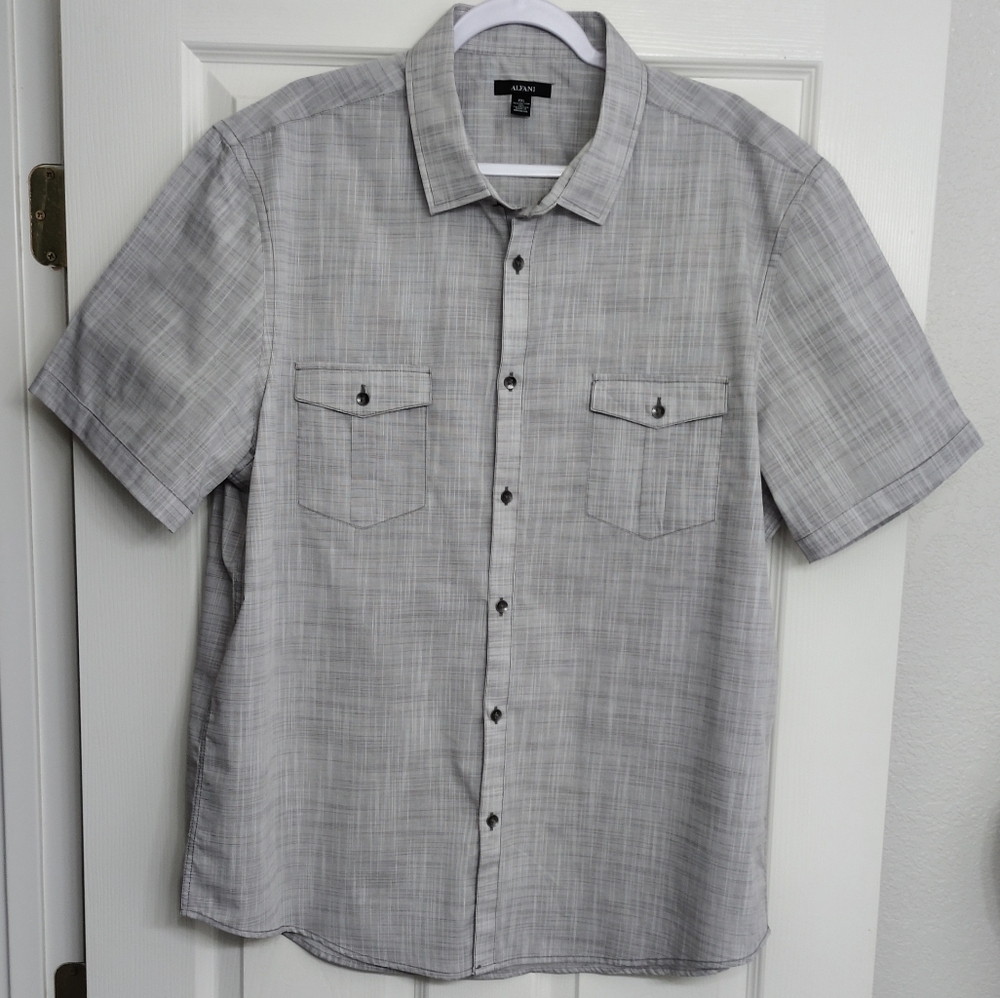 Alfani XXL Grey Button Down Dress Shirt